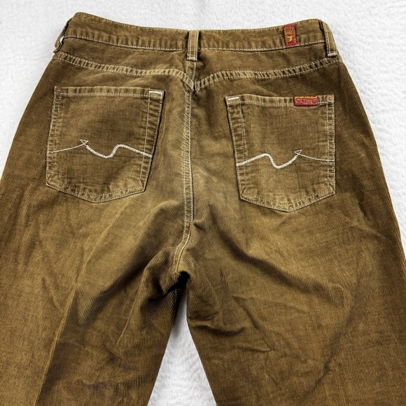 7 For All‎ Mankind Pants Womens 28* Brown Relaxed Straight Corduroy Button Fly - Picture 11 of 11